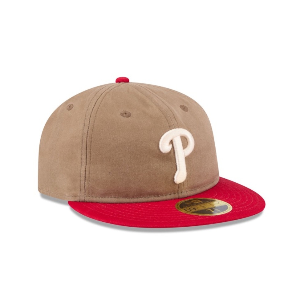 Philadelphia Phillies Wax Canvas Retro Crown Hat, New Era 59FIFTY, 7 1/8